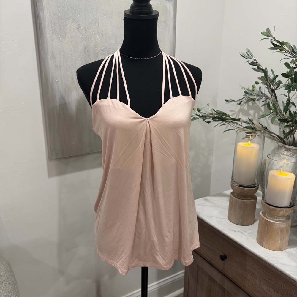 Venus Creamy Pink Strappy Halter Top